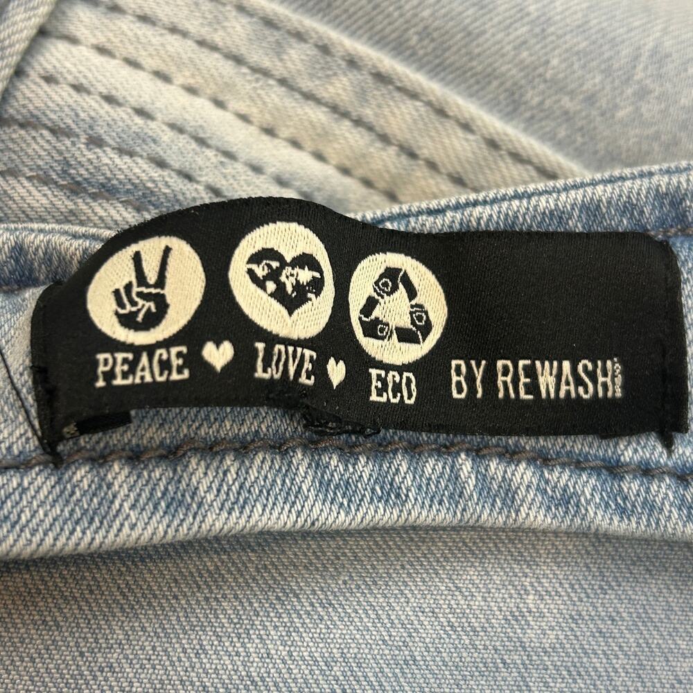Peace Love Evo by Rewash Light Blue Denim Mini Dress Size Junior Small - Picture 6 of 8